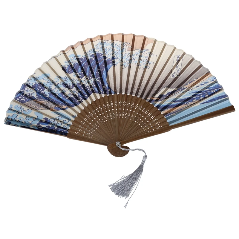 

Японский Ручной Складной вентилятор с традиционными японскими художественными принтами укиё-э