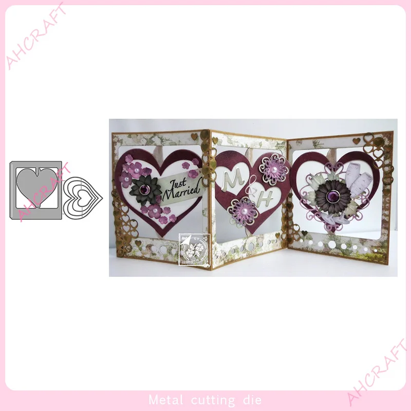 

Heart Rotation Frame Metal Cutting Dies for DIY Scrapbooking Photo Album Decorative Embossing Paper Card Crafts Die 2021