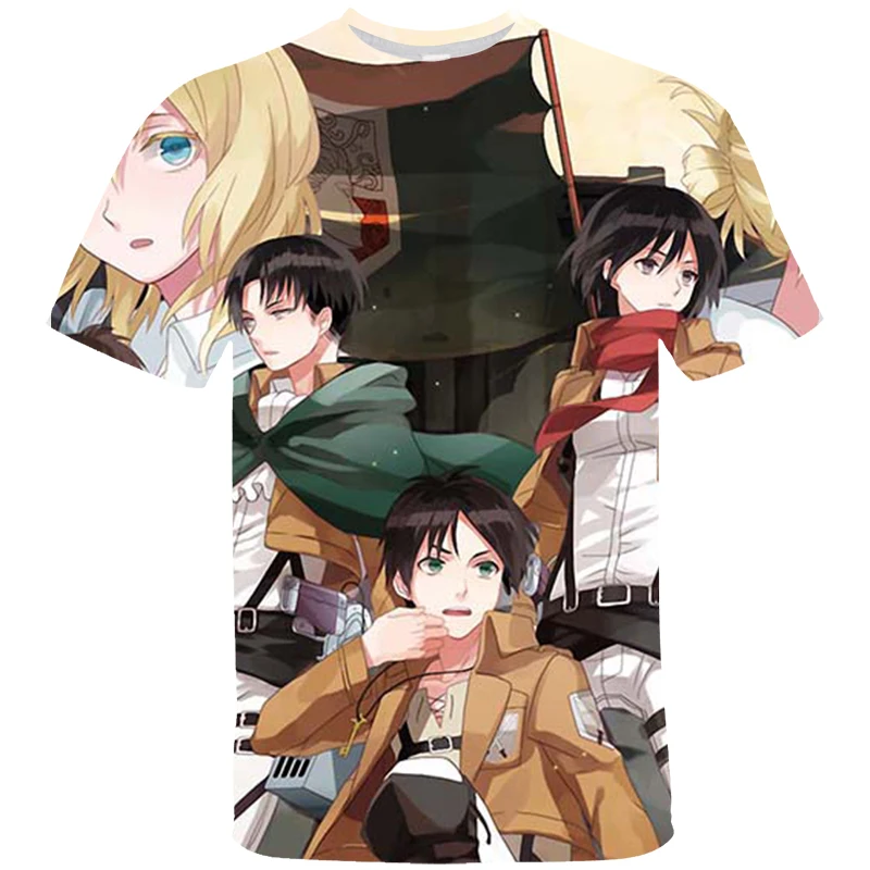 

3D Attack On Titan T-Shirt Fashion Casual Summer Boy Girl Kids Streetwear Clothing Men Women Children Short Sleeve Cool Tees