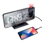 Светодиодный Будильник с цифровой проекцией, настольные электронные часы-будильник с проекцией FM-радио, проектор времени, USB часы-будильник