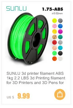 SUNLU 3d Принтер Нити ABS 1 кг 2,2 фунтов 3d печать нити для 3d принтера s и 3D ручки для детей рисование подарок печать