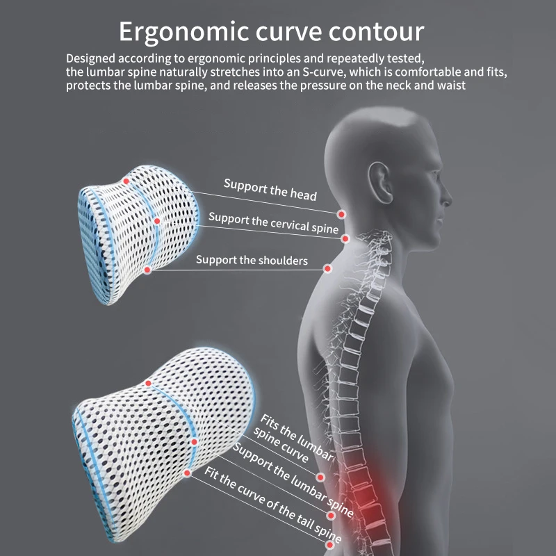 Дышащая хлопковая Подушка с эффектом памяти для физиотерапии поясничная подушка