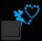 Мультяшный светящийся Переключатель стикер флуоресцентная сказочная наклейка в форме сердца украшение детской комнаты домашний декор