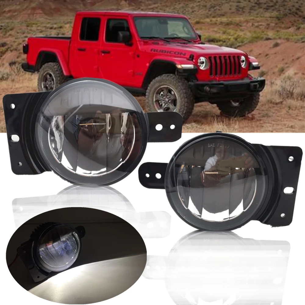

Светодиодные противотуманные фары для переднего бампера Jeep Gladiator 2020 JT, 2 шт., аксессуары