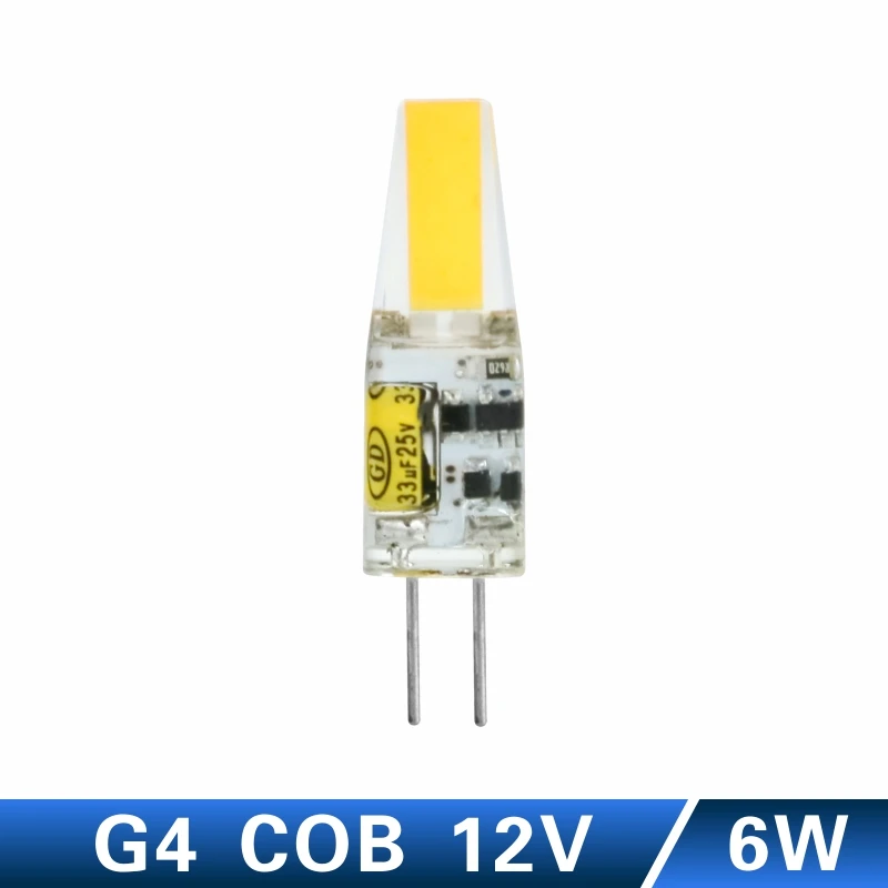 G4 6W 12V Светодиодный светильник LATTUSO G4 G9 E14 AC/DC 12 В 220 В 3 Вт 6 Вт 9 Вт COB светодиодный G4 G9 Лампа с регулируемой яркостью для хрустальной люстры - Испускаемый цвет: G4 6W 12V