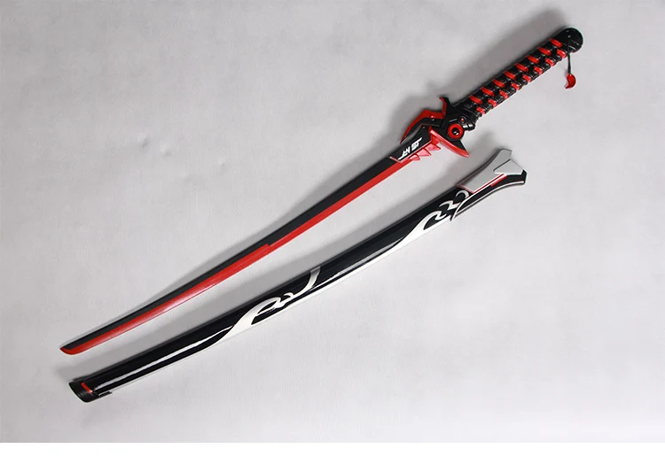 Для игры OW Genji's sword Аниме Косплей мечи из углеродистой стали красное лезвие катаны самурая реквизит без острых готовых поставки/