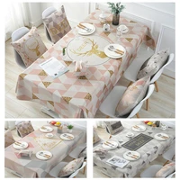 1pc nordic deer table cloth dust proof table cover rectangle square decoration home textile chic style