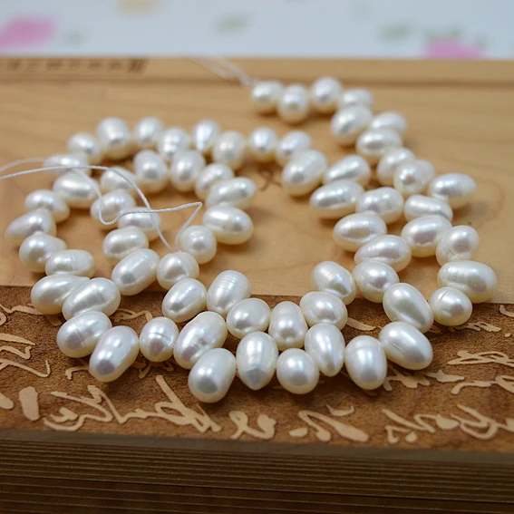 

Unique Design AA Baroque Pearl Loose Beads White Rice Freshwater Pearls Fine Jewelry DIY Making For Lady Necklace Bracelet Earri