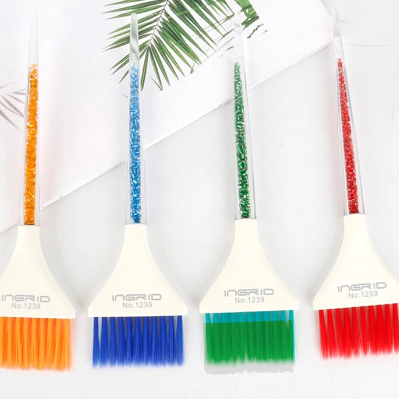 

Rhinestone Handle Natural Hair Brushes Resin Fluffy Comb Barber Hair Dye Hair Brush For Hair Dyeing Hair Bleach Tint Brush