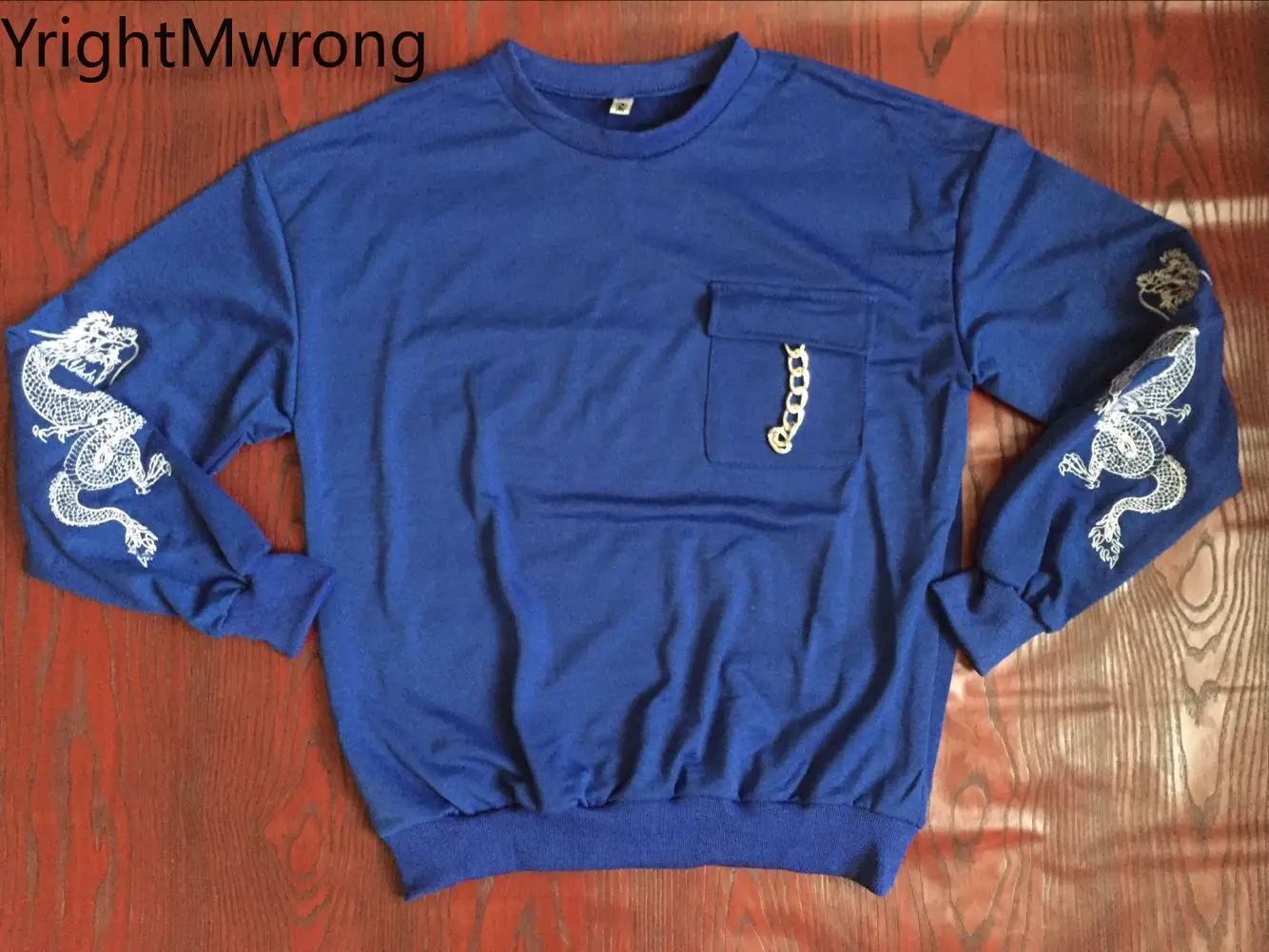 Футболка хлопковая с принтом дракона уличная одежда графическим цепей Модный