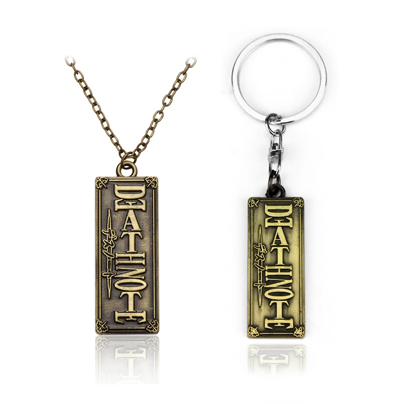 Японское аниме с логотипом Death Note бронзовое металлическое ожерелье подвеской в