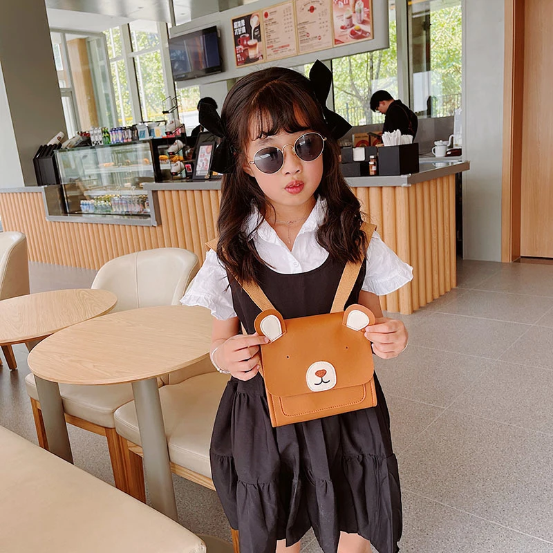 2021new Kids Backpacks Children Cute Animal Bear Printed Travel Bags Handbag Kindergarten Boys Girls School Bag