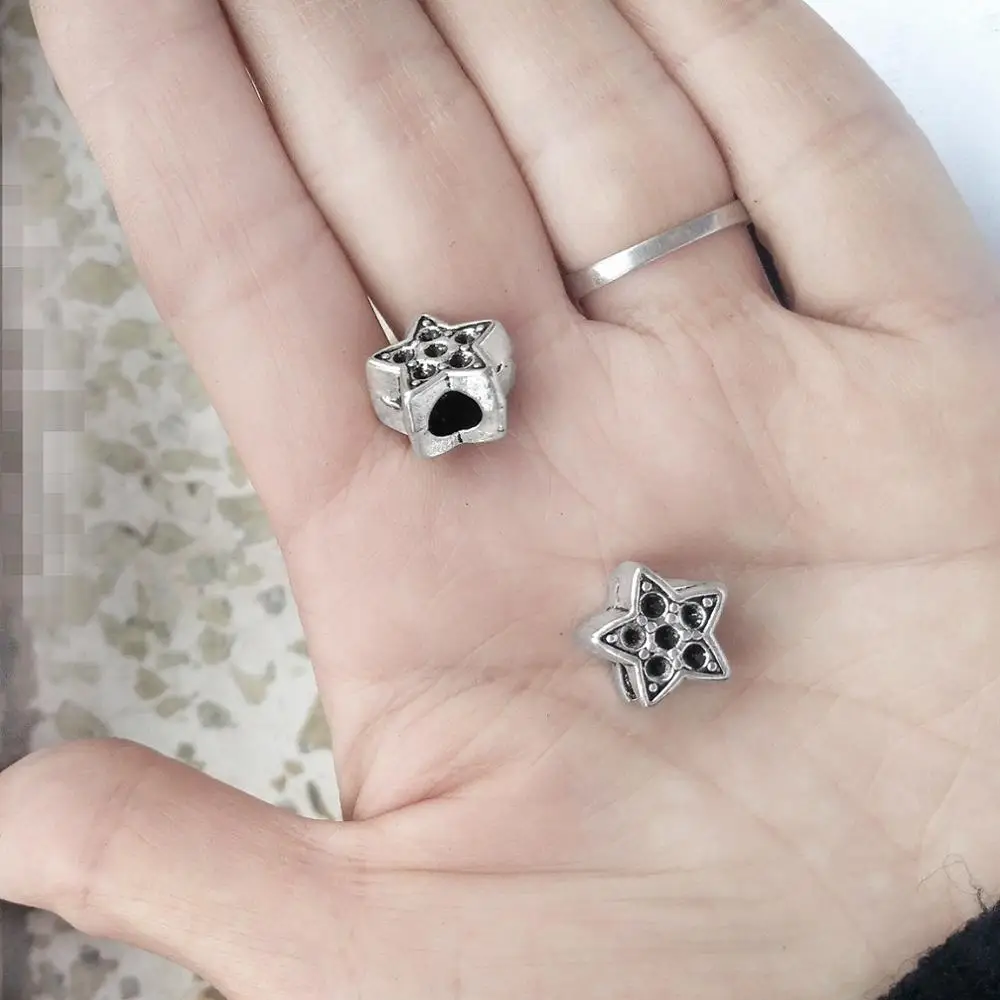 Бусины-звездочки 13 мм шнуры браслеты круглые большие отверстия сделай сам