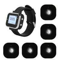 jingle bells 5 calling buttons 1 watch pager receiver wireless calling system touch sensitve for waiter restaurant equipment