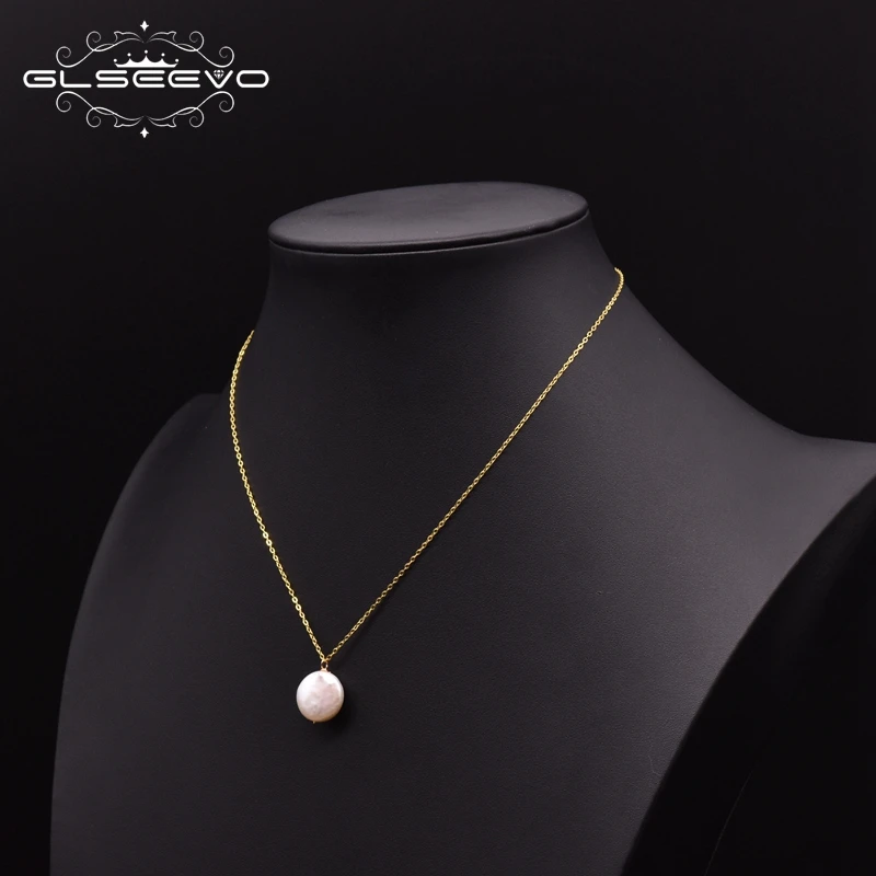 Женское Ожерелье с натуральным пресноводным жемчугом GLSEEVO вечерние ювелирные