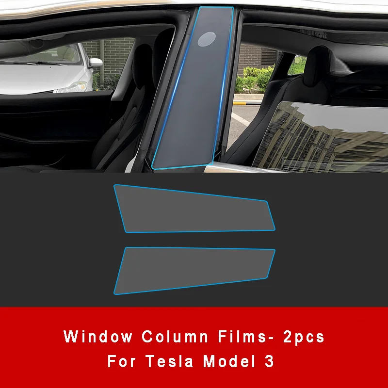 

Car TPU Window B Column Film Transparent Skin Sticker For Tesla Model 3 2019 2020 Anti Scratch Protector Strip Exterior Decal