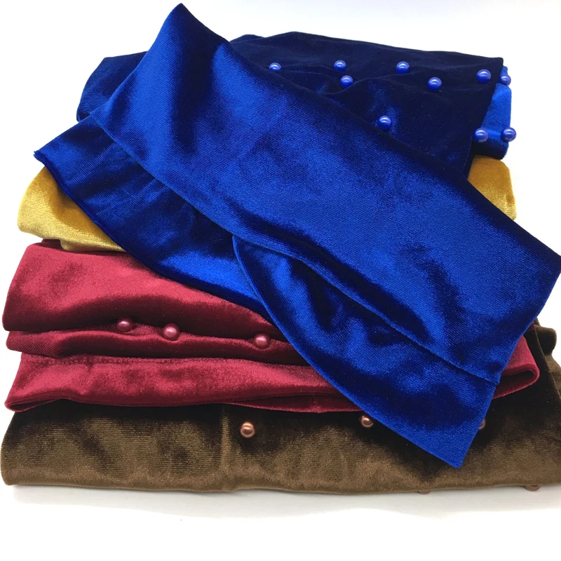 Новый Модный женский бархатный длинный Тюрбан повязка на голову сетчатый