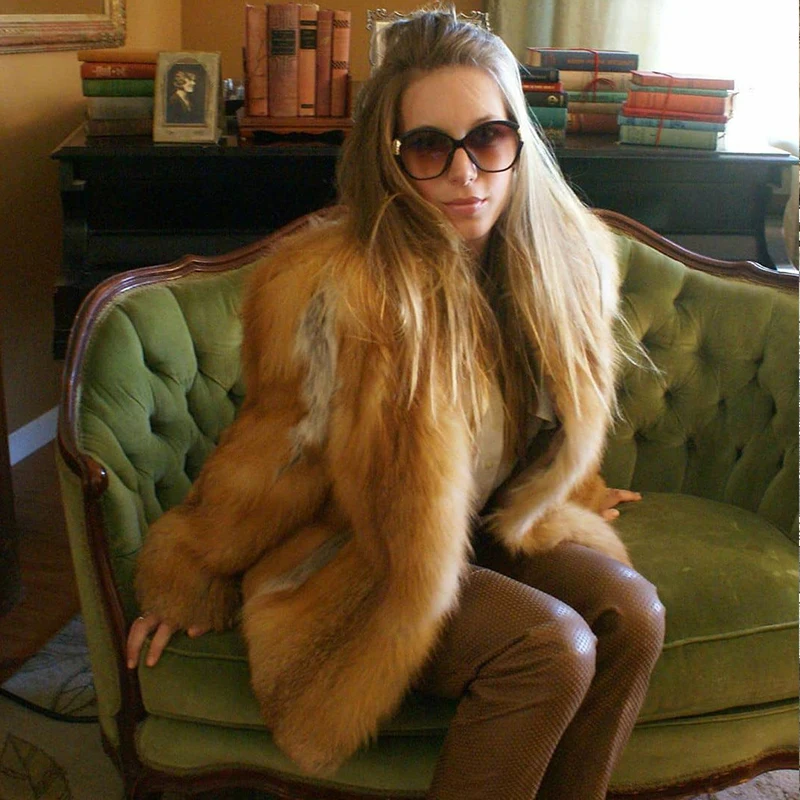 Роскошный дизайнерский Свободный Топ из цельного меха 2020 пальто натурального