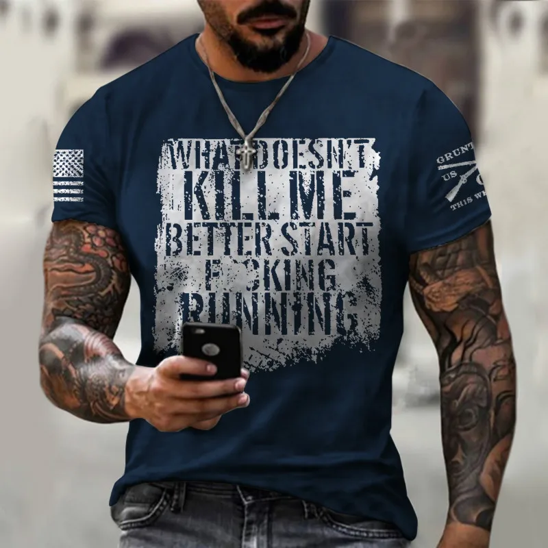 

Summer New 3D Letter Printing Street Casual Men's Oversized T-shirt Men's Fitness T-shirt Street Personality Fashion Clothes