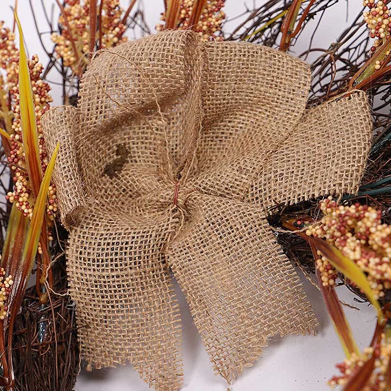 

Wedding Christmas Thanksgiving Decoration Artificial Autumn Grain Decor Wreath Home Door Window Hanging Flower Garland