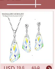 Neoglory Ювелирные Висячие серьги для женщин бренд подарки на день рождения украшенные кристаллами от Swarovski