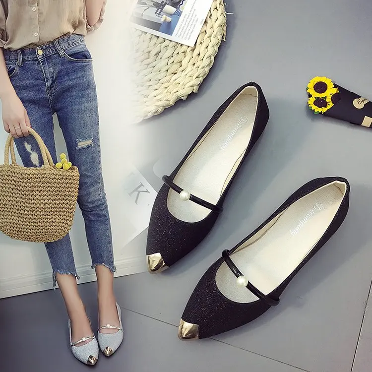 

2022 New single shoes small leather shoes pointed toe driver shoes workplace work shoes spring and summer comfortable