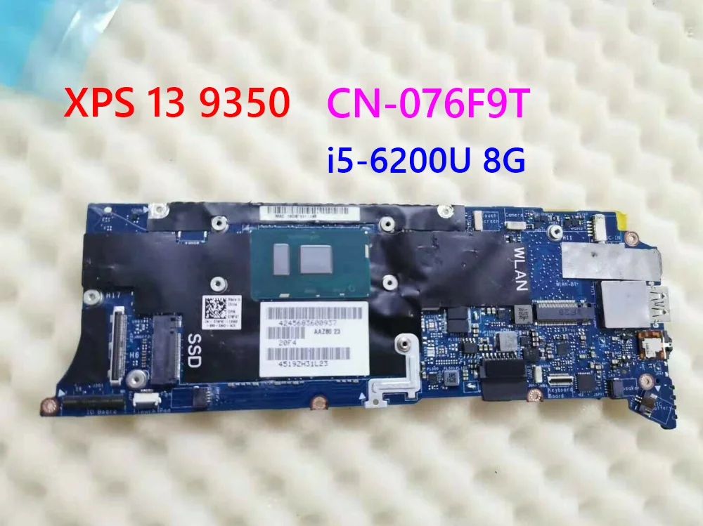 AAZ80 LA-C881P для DELL XPS 13 9350 CN-076F9T 076F9T 76F9T 3 дюймов материнская плата ноутбука SR2EY i5-6200U 8 gb