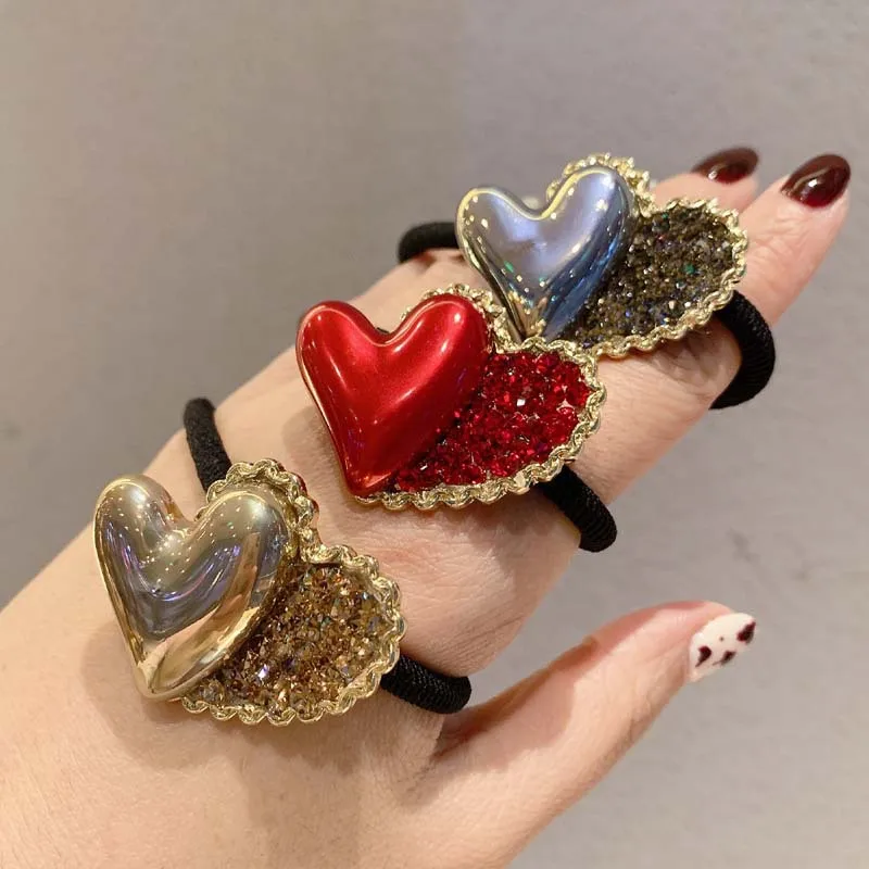 

Элегантная лента Стразы Love резинка для волос с высоким конским хвостом простая темпераментная резинка для волос аксессуары для волос