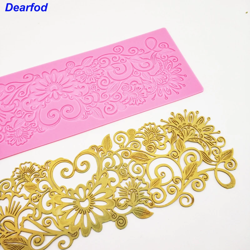 Силиконовая форма DBS032 с цветочным узором силиконовая кружевная инструмент для