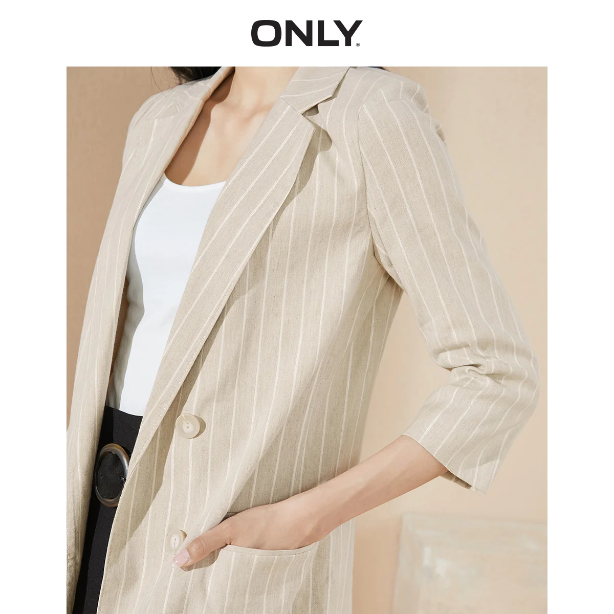 Женская Полосатый костюм куртка свободного кроя | одежда