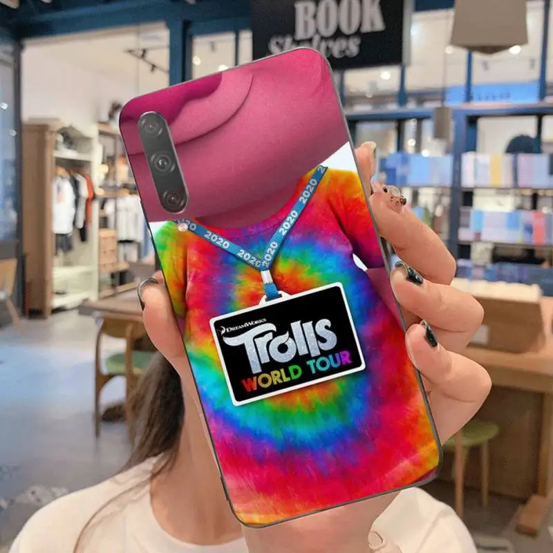 

HPCHCJHM Trolls World Tour 2020 Cover Black Soft Shell Phone Case For Huawei Nova 6se 7 7pro 7se honor 7A 8A 7C Prime2019