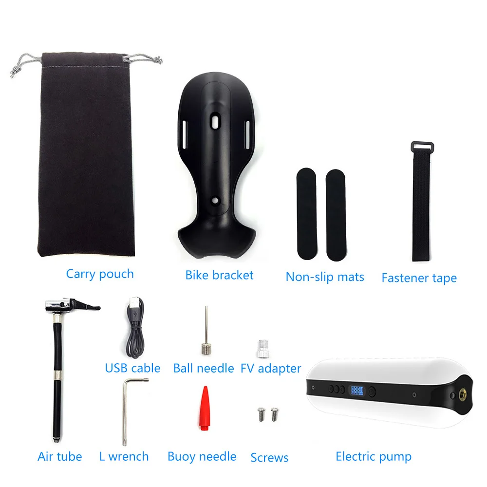 Умный перезаряжаемый портативный насос для шин с ЖК дисплеем|Велосипедные