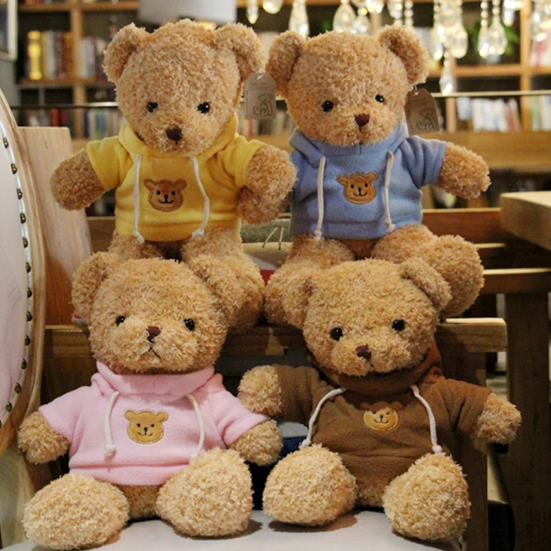 

lovely teddy bear plush toy drerssed coat bear soft doll kids toy birthday gift s0579