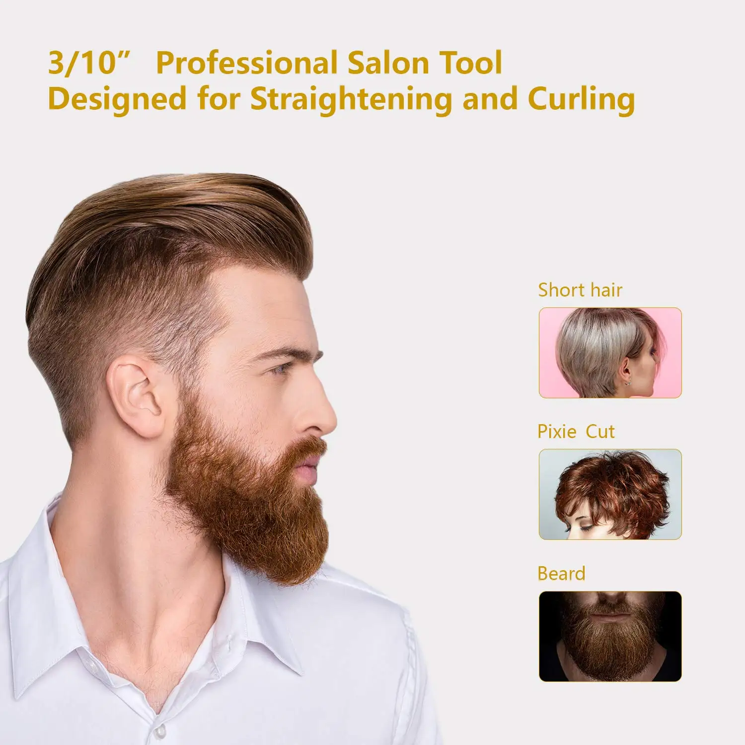 Выпрямитель для волос KIPOZI профессиональный компактный короткий титановый