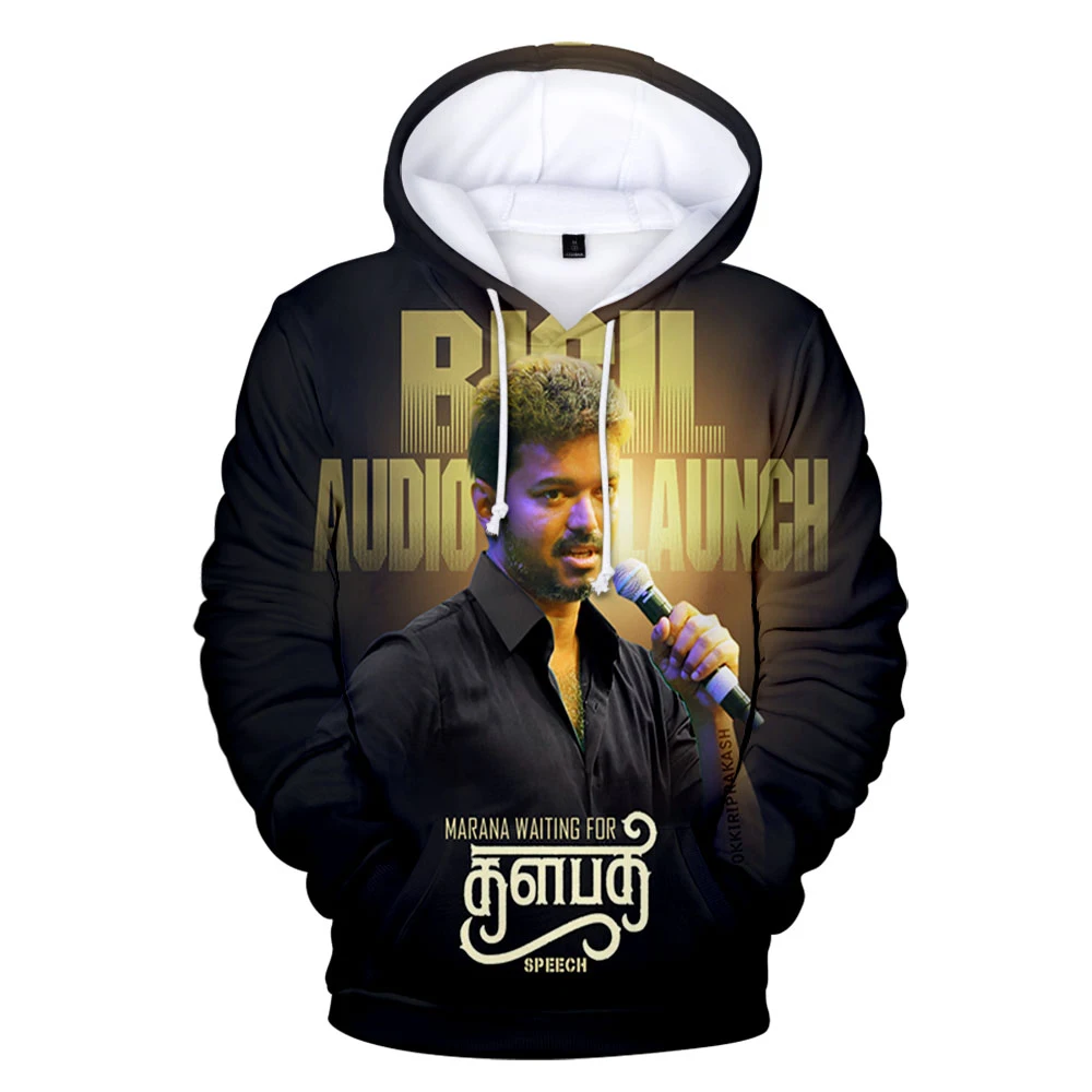 2019 новейшие Индийские фильмы 3D толстовки с капюшоном Vijay толстовка длинным
