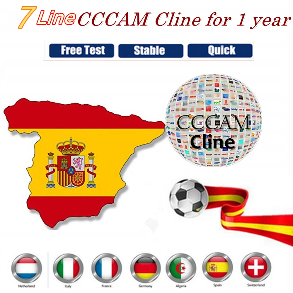 6/7 CCCAM цлайн 1 год юроп кккамс линии сервера с Панель