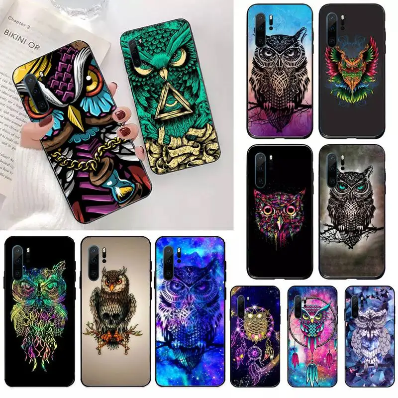 

owl cartoon pattern Phone Case For Huawei honor Mate 10 20 30 40 i 9 8 pro x Lite P smart 2019 nova 5t