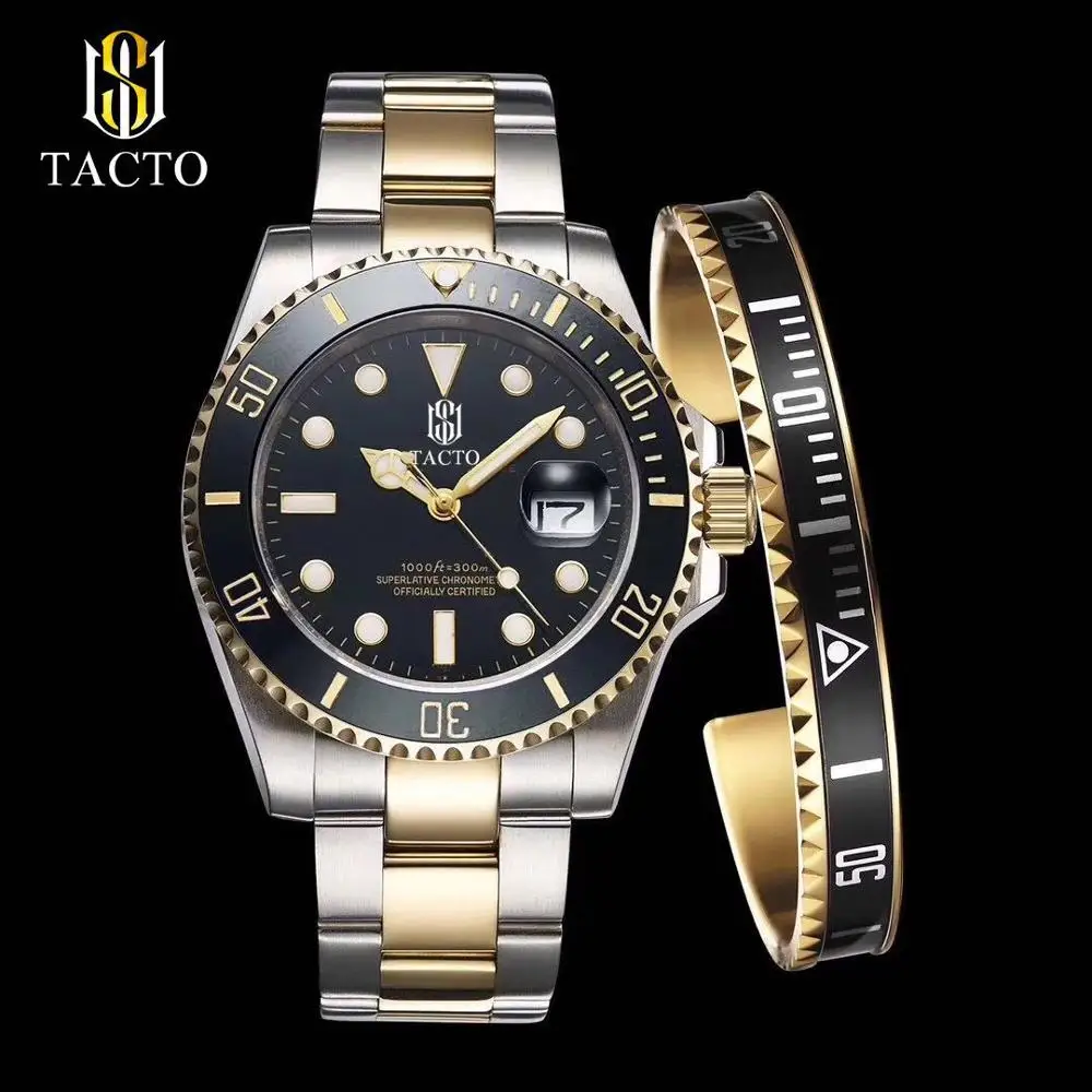 Новое высокое качество роскошные мужские часы цвета: золотистый синий Керамика