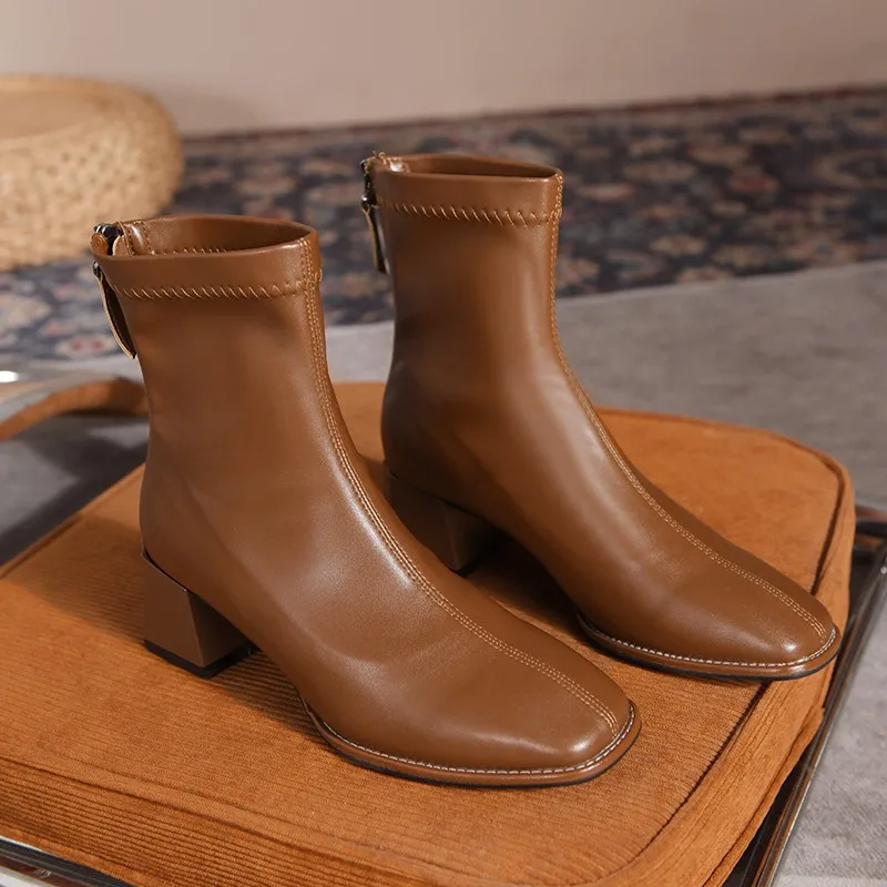 Women's Ankle Boots Flat Heels Women's Winter and Autumn Shoes Daily Short Boots Women's Shoes Size 35-40