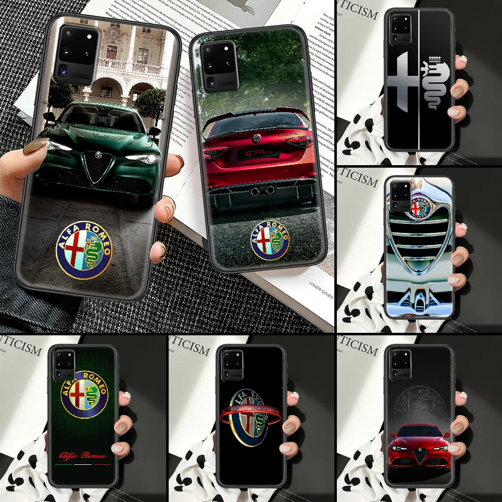 Итальянский автомобильный чехол Alfa Romeo для телефона Samsung Galaxy Note 4 8 9 10 20 S8 S9 S10 S10E S20 - Фото №1