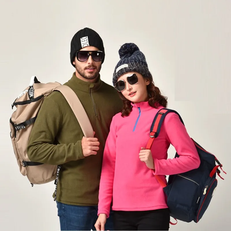 

Флисовая куртка для мужчин и женщин, полуоткрытый плотный теплый пуловер на молнии, уличное пальто для кемпинга, скалолазания, походов, Осен...