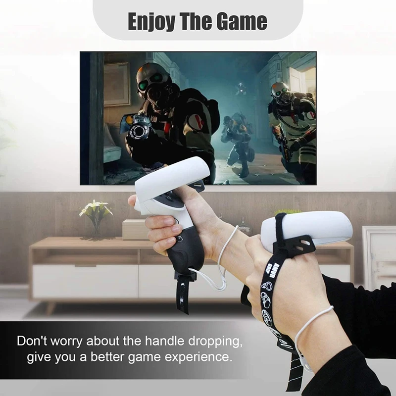 

Contact Controller Grip Cover for Oculus Quest 2 Handle Protective Sleeve Accessories with Adjustable Wrist Strap