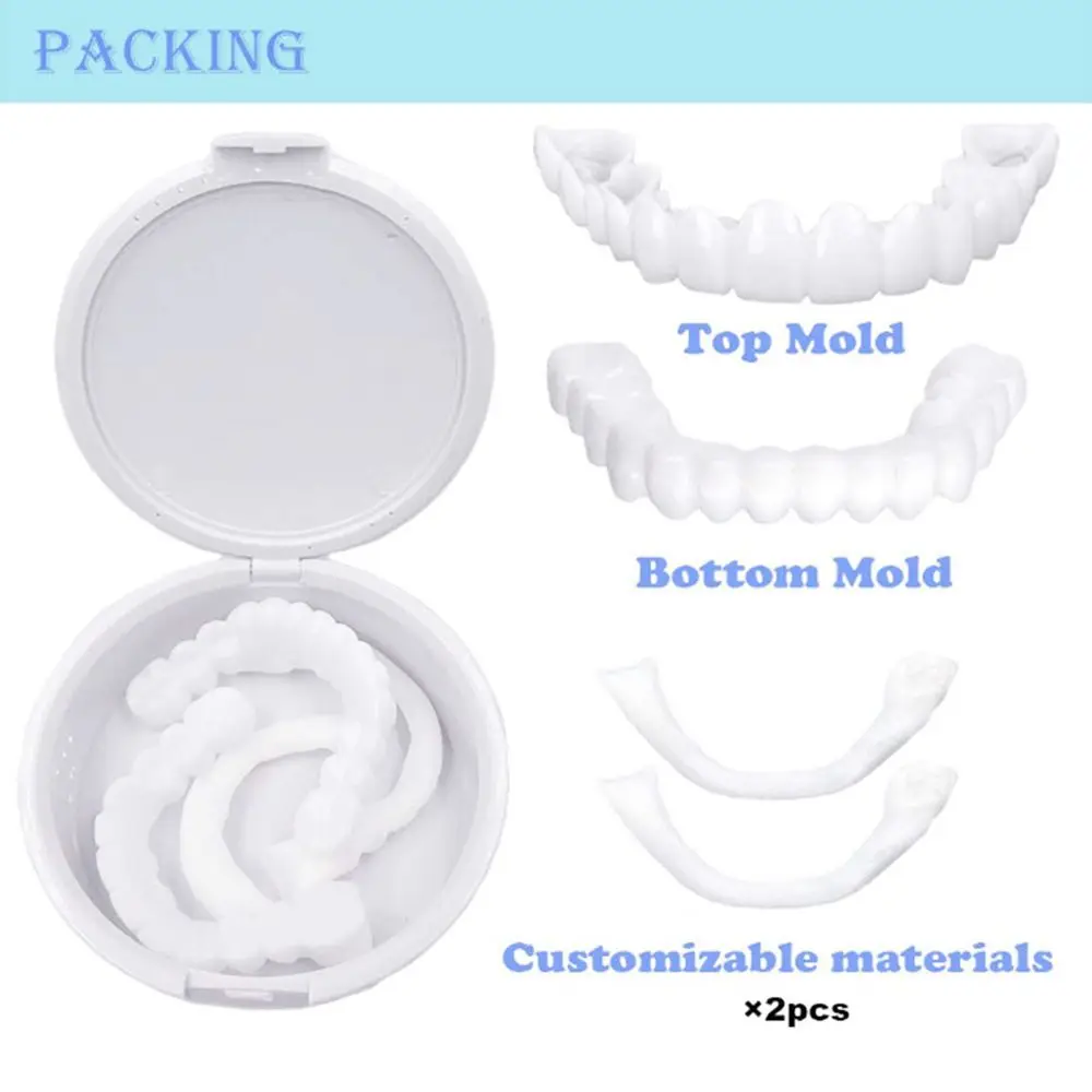 Upper Lower Fake Tooth Kit Veneers Teeth Temporary False Cover Denture Braces Perfect Smile Cosmetic Dental Tool | Красота и здоровье