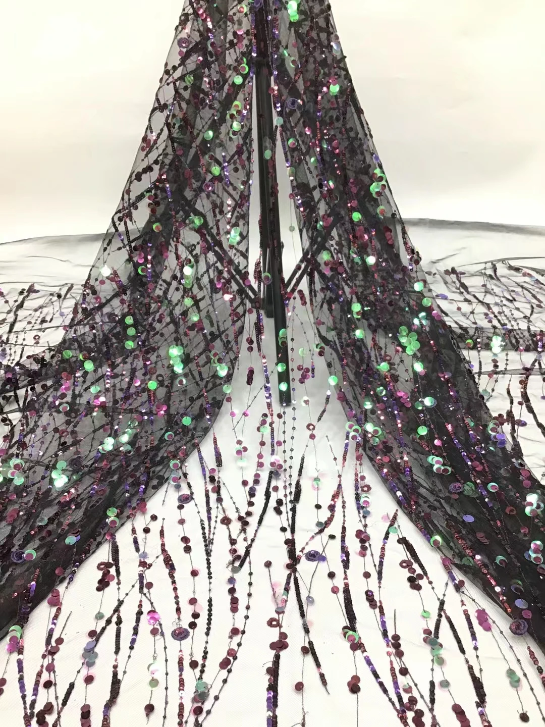 

Красивая кружевная ткань с блестками Новое поступление Африканское французское кружево 5 ярдов Тюль кружевная ткань модный стиль для плать...