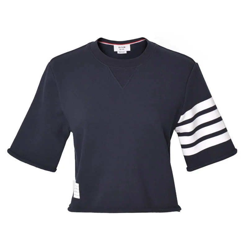 Женские короткие футболки с круглым вырезом и полурукавами свободные летние