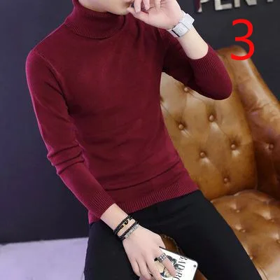 

2019 autumn and winter new men's casual solid color round neck long-sleeved T-shirt