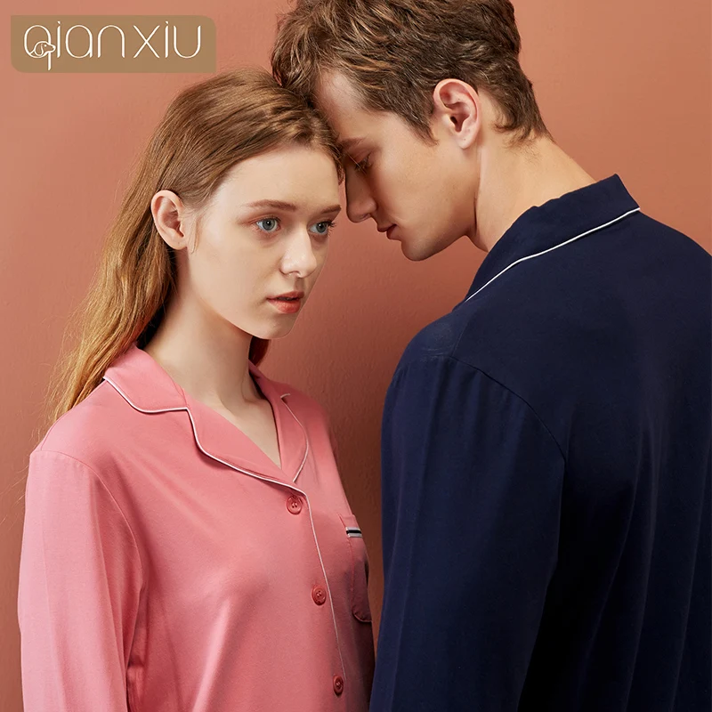 Мужская осенне-зимняя Домашняя одежда из бамбукового хлопка женская пижама