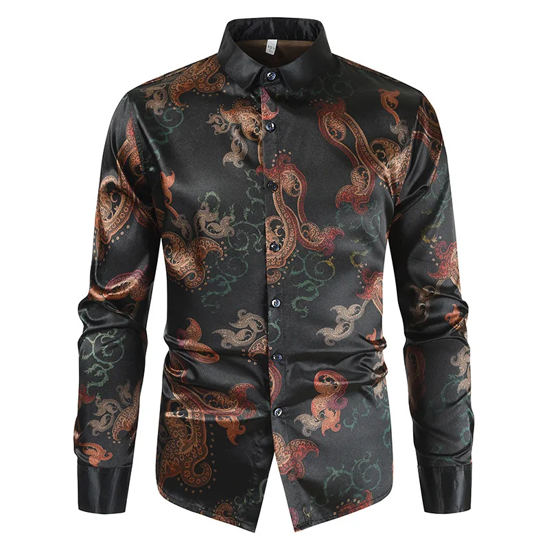 

Brand Casual Spring Luxury Long Sleeve Slim Fit Men Shirt Streetwear Social Camisa Masculina Dress Shirts Mens Fashions Clothes