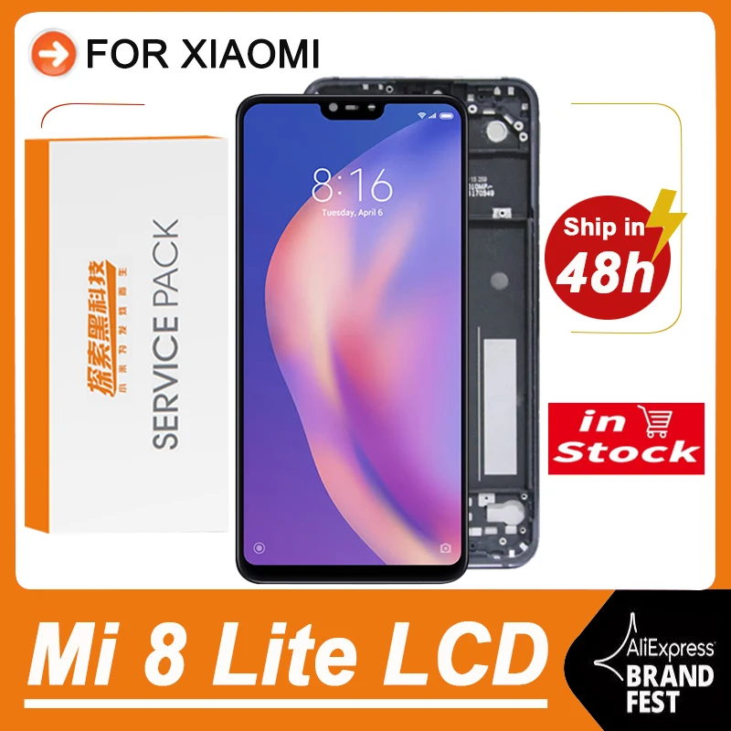 100% протестированный 6 26 ''сменный ЖК дисплей для Xiaomi Mi 8 Lite сенсорный экран с