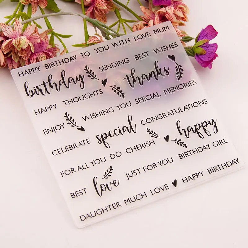 

Girl Birthday DIY Crafts Plastic Bump Embossing Template Making Scrapbooking Cards Photo Album Decoration Embossed Printing Clip